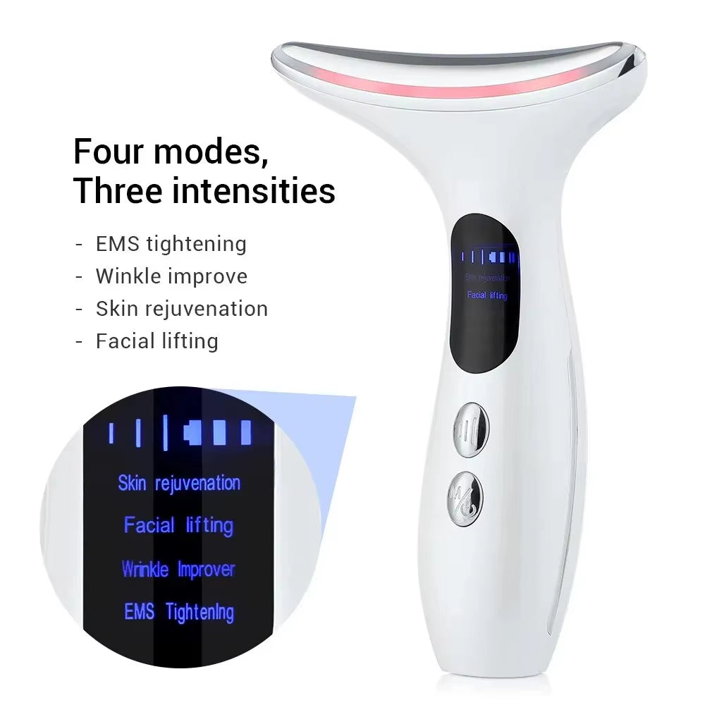 EMS Microcurrent Chin Lifting Face Neck Beauty Device LED Photon Firming Rejuvenation anti Wrinkle Skin Care Facial Massager